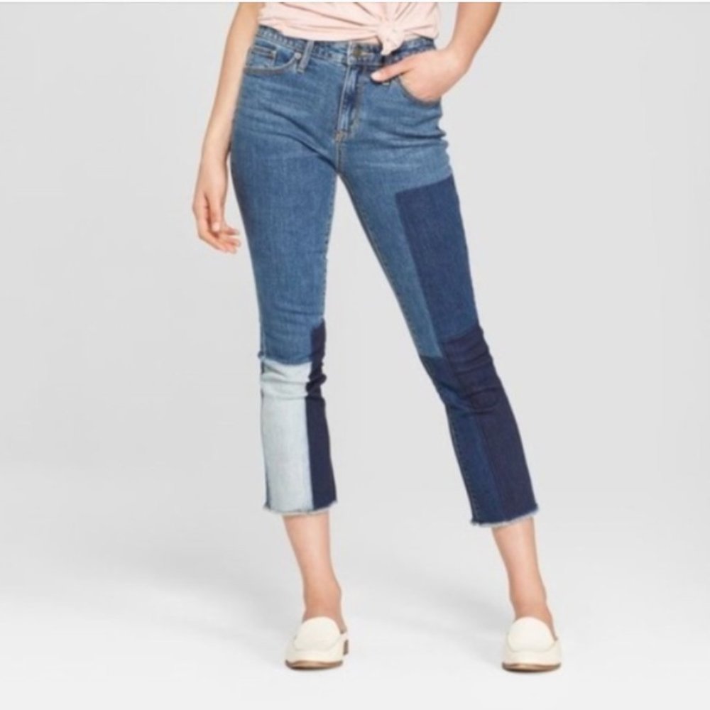 Universal Thread Women's Patchwork Ankle Jeans - … - image 1